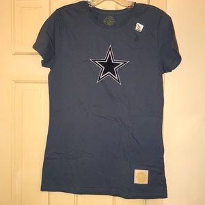 Smokey blue cotton crew neck cotton tee with star
